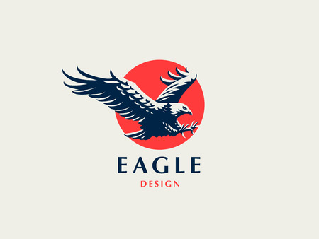 The flying eagle. Vector emblem.のイラスト素材