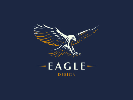 The flying eagle. Vector emblem.のイラスト素材