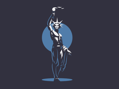 Helios the sun god with a torch in his hands illuminates the earth.のイラスト素材