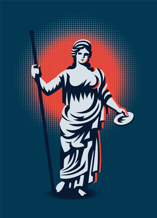 The Greek goddess Hera or Juno. Vector illustration.のイラスト素材