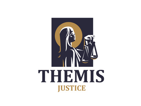 The goddess of justice Themis. Set. Vector illustrationのイラスト素材