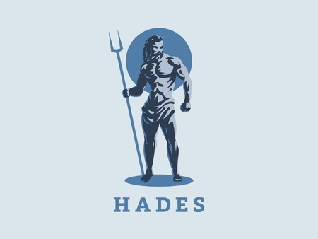 God Hades or Pluto. Logo. Vector emblem.のイラスト素材