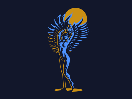 The Egyptian goddess Isis. Logo. Vector emblem.のイラスト素材