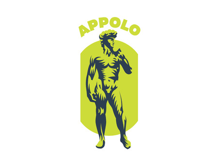Statue of David or Apollo. Vector illustration.のイラスト素材