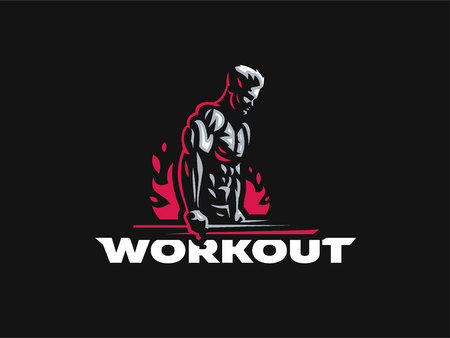 Sport. Sporty and athletic man. Muscular body. Vector illustration.のイラスト素材