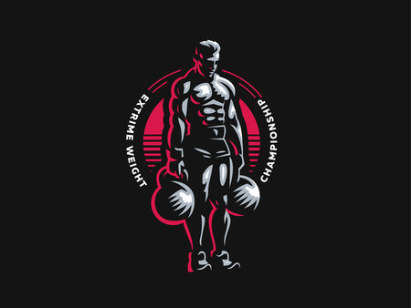 Sport. Sporty and athletic man. Muscular body. Vector illustration.のイラスト素材