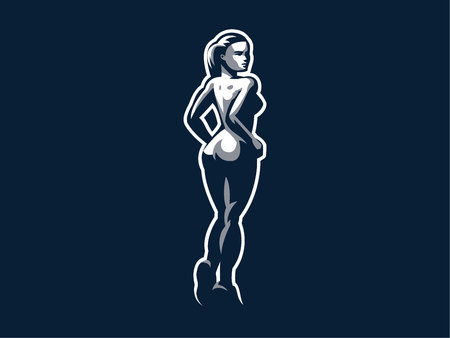 Sporty muscular woman fitness. Vector illustration.のイラスト素材