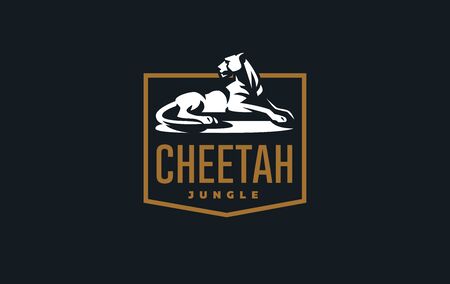 The image of a cheetah in a minimalist style.  Vector illustrationのイラスト素材