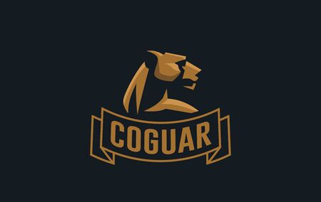 The image of a cheetah in a minimalist style.  Vector illustration