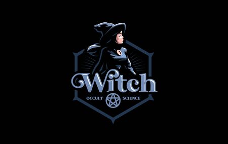 A witch in a witch's hat. Vector illustration.のイラスト素材