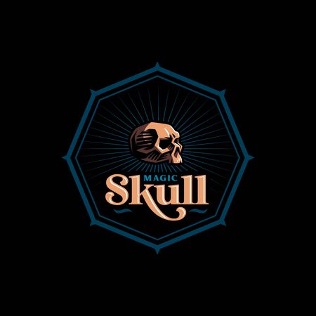 Human skull in a minimalistic style. Vector illustration.のイラスト素材