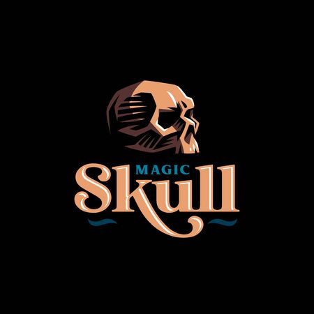 Human skull in a minimalistic style. Vector illustration.のイラスト素材