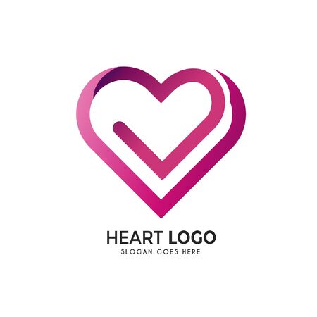 heart logo abstract free vectorのイラスト素材