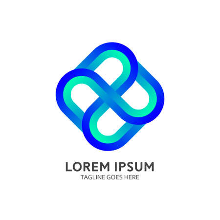 gradient logo vector templateのイラスト素材