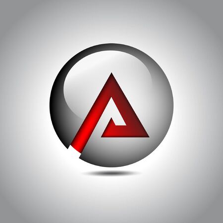 3d a logo design with red and silver colorのイラスト素材