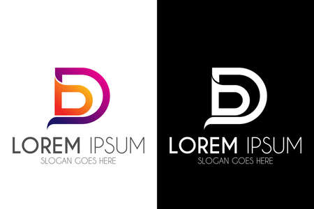 dd logo vector template with gradients colorsのイラスト素材
