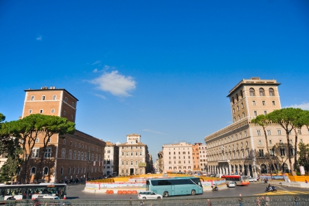 Panoramic view of Piazza Venezia, Rome, Italy のeditorial素材