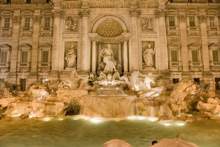 The Famous Trevi Fountain at night, rome, Italy.の写真素材