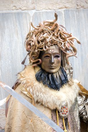Portrait of a Beautiful mask in Venice, Italy.の写真素材