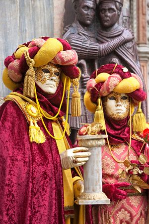Carnival masks in Venice, Italy. Focus on the left mask.の写真素材
