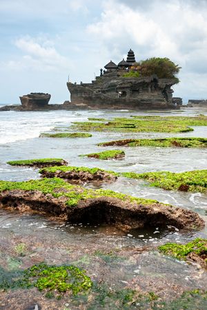 The Tanah Lot Temple, the most important indu temple of Bali, Indonesia.の写真素材