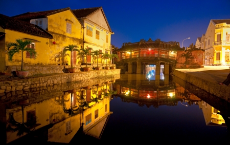 Japanese Bridge in Hoi An  Vietnam, Unesco World Heritage Site  の写真素材