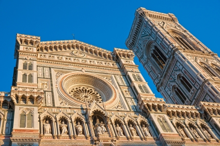 Florence, view of Duomo and Giottoの写真素材