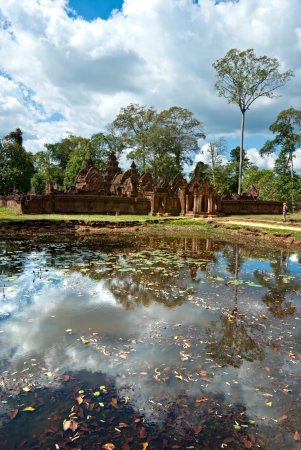 Banteay srei, The temple of woman, in pink sandstone Angkor, Cambodia の写真素材