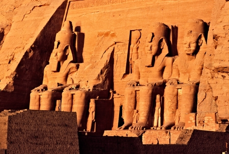 Abu Simbel temple at sunrise, Egypt の写真素材