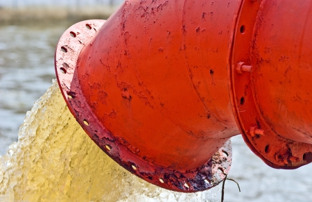 Industrial orange tubes in Bangkok の写真素材