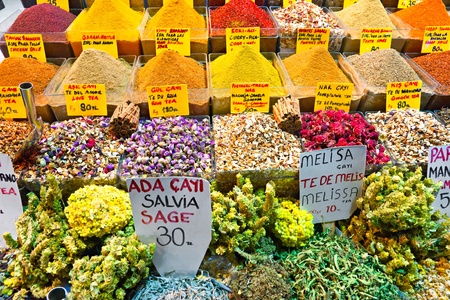 Spice bazaar shops in Istanbul. Turkey.の写真素材