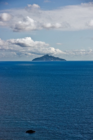 Isle of Montecristo, view from Chiessi, Isle of Elba.の写真素材