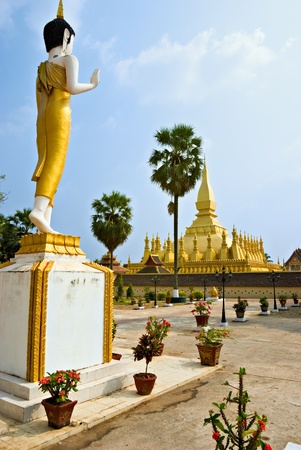 The sacred Wat That Luang, Vientiaine,Laos.の写真素材