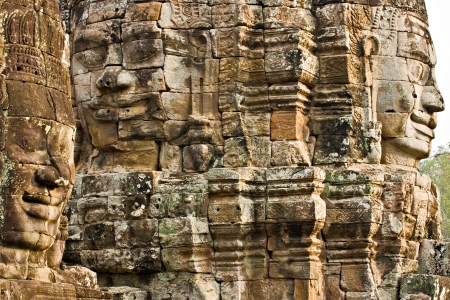 Bayon Tower at the last light before sunset, Angkor Thom, Siem Reap, Cambodia 