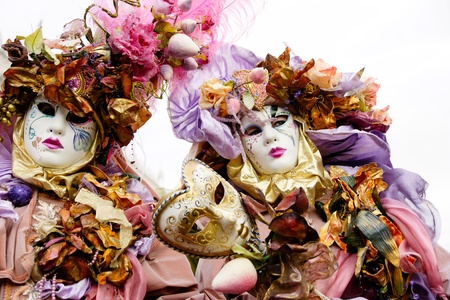 Two masks in Venice, Italy.の写真素材