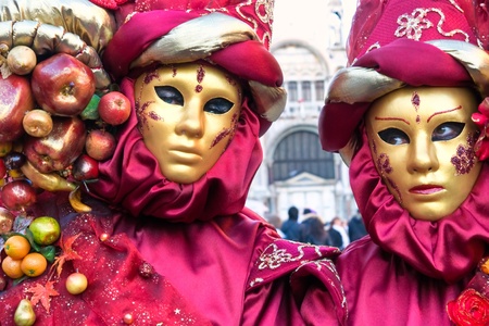 Two mask in Venice, Italy.の写真素材