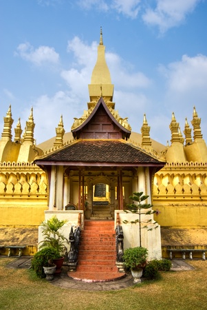 The sacred Wat Pha That Luang, Vientiaine,Laos.の写真素材