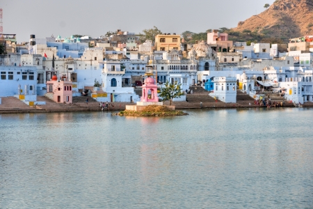 View of the City of Pushkar, Rajasthan, India の写真素材