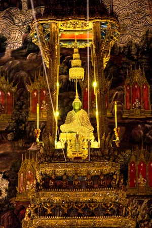 Emerald  Buddha inside Wat Phra Kaeo Temple, bangkok, Thailand. のeditorial素材