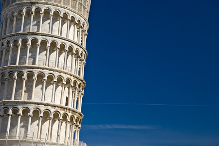 Pisa, Piazza dei miracoli, with the Basilica and the leaning tower. Shot with polarizer filter.の写真素材