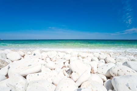 Capo Bianco beach, Elba island. Italy.の写真素材