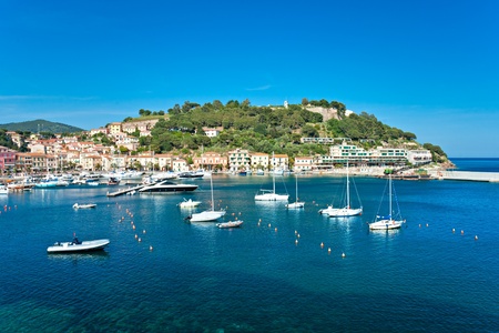 View of Portoazzurro. Isle of Elba, Livorno, Italy.のeditorial素材