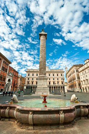 Marco Aurelio column, Piazza colonna, Rome, Italy.の写真素材