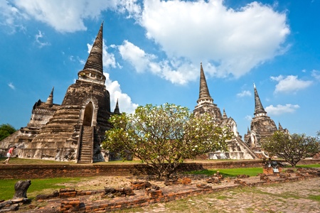 Ruined Old Temple of Ayuthaya, Thailand,の写真素材