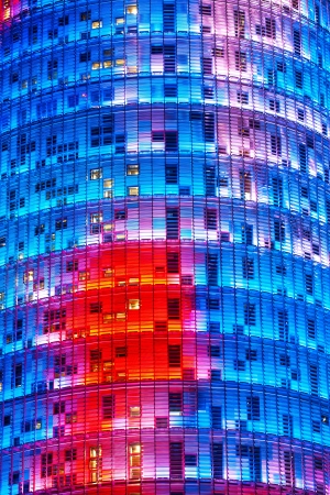 BARCELONA, SPAIN - DECEMBER 19  Torre Agbar on Technological District on December 19, 2011 in Barcelona, Spain  This 38-storey tower was designed by the famous architect Jean Nouvel のeditorial素材