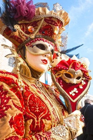 Portrait of a Beautiful mask in Venice, Italy.のeditorial素材