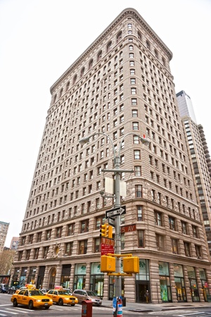 NEW YORK -MARCH 29  Flat Iron building facade on March 29, 2011  Completed in 1902, it is considered...
