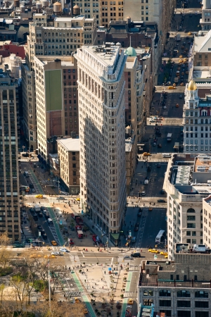 NEW YORK -MARCH 29  Flat Iron building facade on March 29, 2011  Completed in 1902, it is considered...