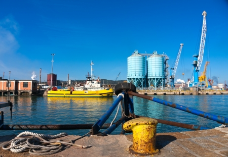 Piombino commercial dock, tuscany, Italy.の写真素材