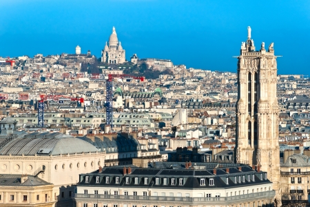 View of Paris with Basilica of sacre Coeur の写真素材
